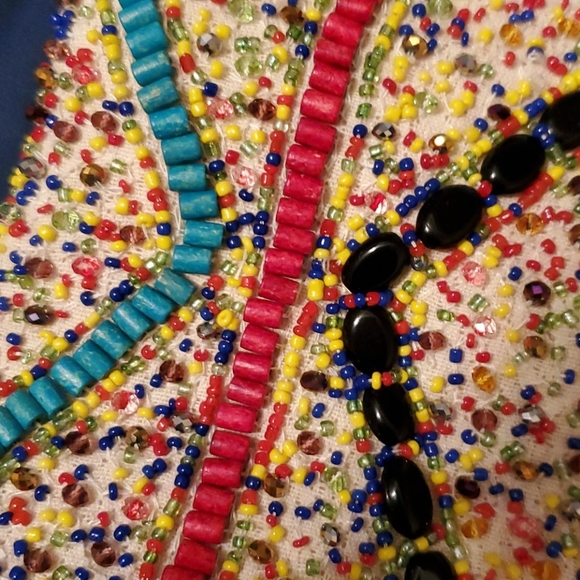 Boho colorful clutch bag with fringe - Picture 2 of 8